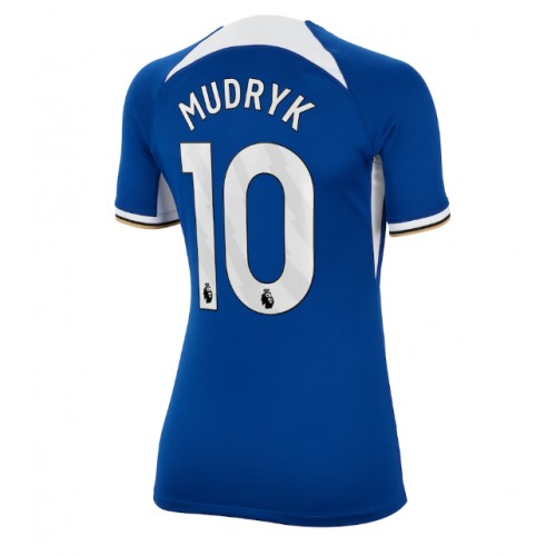 Fotballdrakt Dame Chelsea Mykhailo Mudryk #10 Hjemmedrakt 2023-24 Kortermet